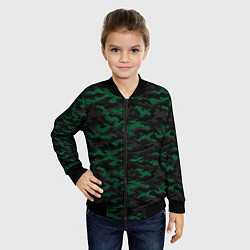 Бомбер детский Точечный камуфляжный узор Spot camouflage pattern, цвет: 3D-черный — фото 2