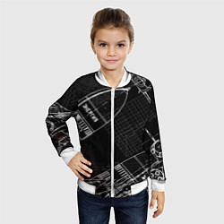 Бомбер детский Чертеж ракеты, цвет: 3D-белый — фото 2