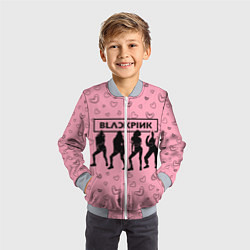 Бомбер детский Blackpink силуэт, цвет: 3D-серый — фото 2