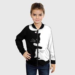 Бомбер детский Котики Инь-Янь, цвет: 3D-черный — фото 2