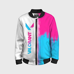 Бомбер детский Valorant neon gradient style: по-вертикали, цвет: 3D-черный