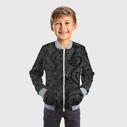 Бомбер детский Black dragon - grunge, цвет: 3D-серый — фото 2