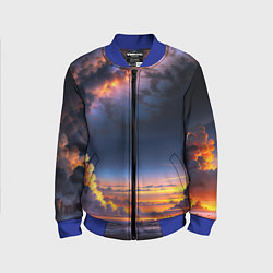Бомбер детский Млечный путь и облака на закате, цвет: 3D-синий