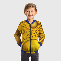 Бомбер детский Желтая объемная текстура, цвет: 3D-синий — фото 2