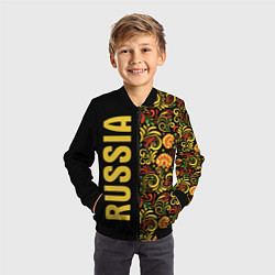 Бомбер детский Russia хохлома, цвет: 3D-черный — фото 2