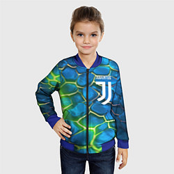 Бомбер детский Juventus blue green neon, цвет: 3D-синий — фото 2