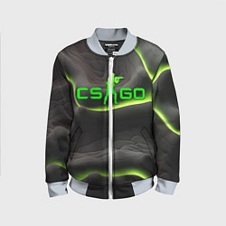 Детский бомбер CSGO green black logo