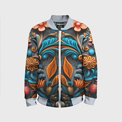 Бомбер детский Mirrow floral pattern - art - vogue, цвет: 3D-серый