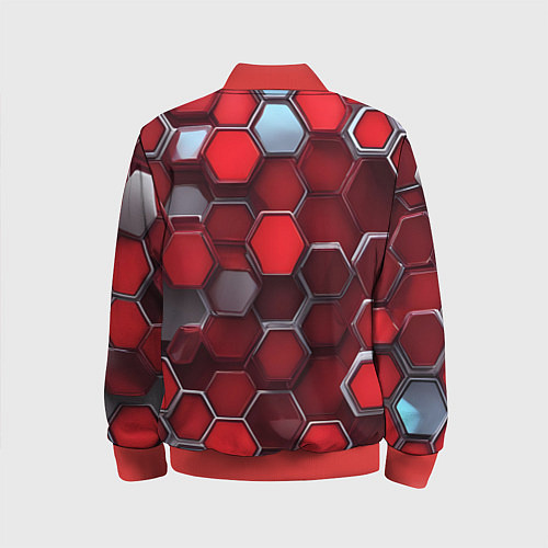 Детский бомбер Cyber hexagon red / 3D-Красный – фото 2