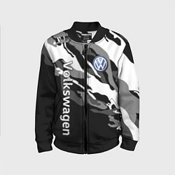Бомбер детский Фольцваген - белый камуфляж, цвет: 3D-черный