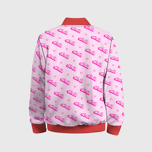 Детский бомбер Паттерн - Барби и сердечки / 3D-Красный – фото 2