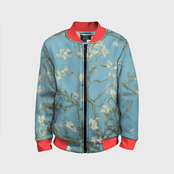 Бомбер детский Цветущие ветки миндаля - картина ван Гога, цвет: 3D-красный