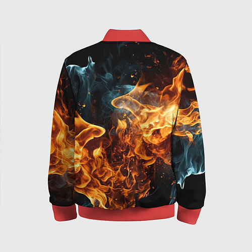 Детский бомбер Пламя огня фон / 3D-Красный – фото 2