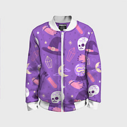 Бомбер детский Ведьмин узор, цвет: 3D-белый