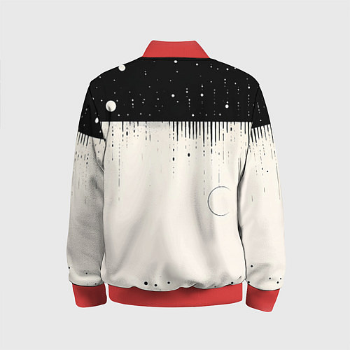 Детский бомбер Снежный пейзаж зимней ночью / 3D-Красный – фото 2