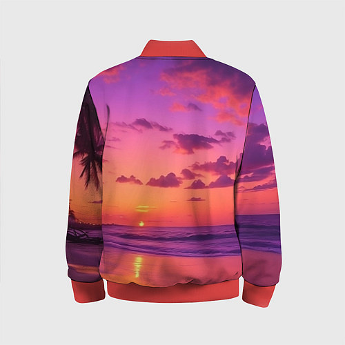 Детский бомбер Пляж vice city / 3D-Красный – фото 2