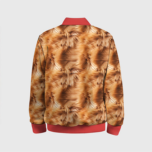 Детский бомбер Меховой паттерн / 3D-Красный – фото 2