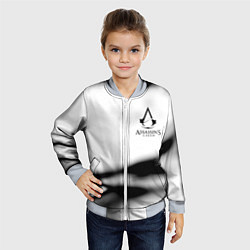 Бомбер детский Assassins Creed logo texture, цвет: 3D-серый — фото 2