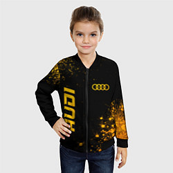 Бомбер детский Audi - gold gradient вертикально, цвет: 3D-черный — фото 2
