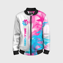 Бомбер детский Gears of War neon gradient style по-вертикали, цвет: 3D-черный