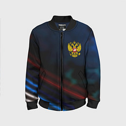 Бомбер детский Спортивная россия герб, цвет: 3D-черный