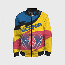 Бомбер детский Scania logo, цвет: 3D-черный