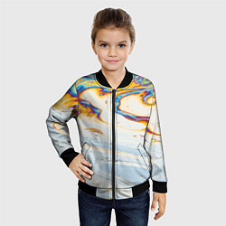 Бомбер детский Магия масляного отражения, цвет: 3D-черный — фото 2