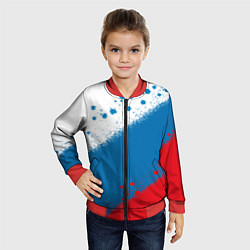 Бомбер детский Российский триколор, цвет: 3D-красный — фото 2