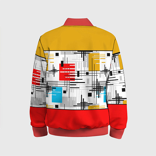 Детский бомбер Узор красного горчичного цвета / 3D-Красный – фото 2