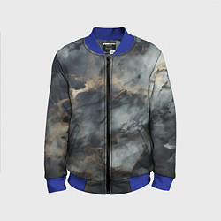 Бомбер детский Темно-серый мрамор, цвет: 3D-синий