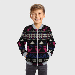 Бомбер детский Доисторический свитер, цвет: 3D-серый — фото 2