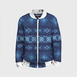 Бомбер детский Blue tribal geometric, цвет: 3D-белый