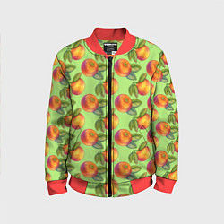 Детский бомбер Апельсинки с листьями