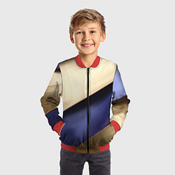 Бомбер детский Фиолетовая вставка на золотом фоне, цвет: 3D-красный — фото 2