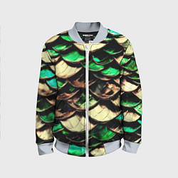 Детский бомбер Чешуя зеленого дракона
