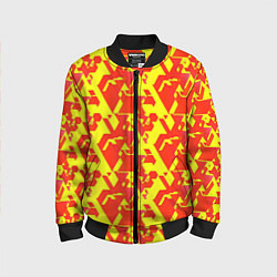 Детский бомбер Красные фигуры на жёлтом фоне