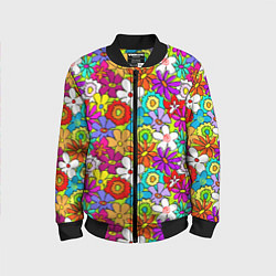 Бомбер детский Floral multicolour, цвет: 3D-черный