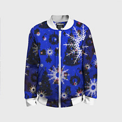 Детский бомбер Зимние снежинки рождество