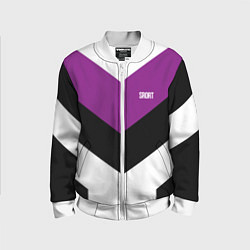 Бомбер детский Ретро спортивный костюм с полосами, цвет: 3D-белый