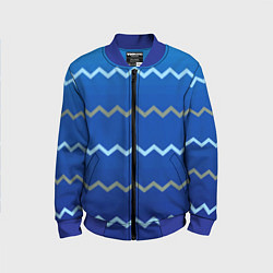 Бомбер детский Морские зигзаги, цвет: 3D-синий