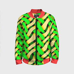 Бомбер детский Кислотная объёмная плетёнка, цвет: 3D-красный