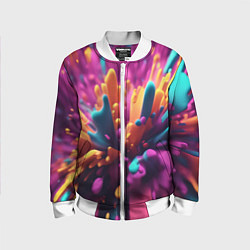 Бомбер детский Яркий всплеск, цвет: 3D-белый