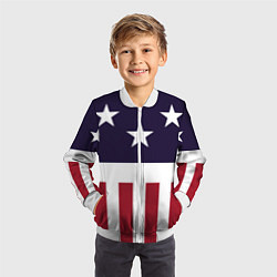 Бомбер детский Флаг Америки, цвет: 3D-белый — фото 2