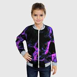 Бомбер детский Неоновая текстура разрывы текстура, цвет: 3D-серый — фото 2