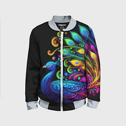 Бомбер детский Neon peacock - art, цвет: 3D-серый