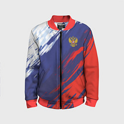 Бомбер детский Россия Sport брызги красок триколор, цвет: 3D-красный
