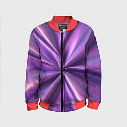 Бомбер детский Металлический фиолетовый атлас ткань, цвет: 3D-красный