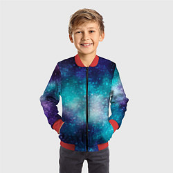 Бомбер детский Космические туманности, цвет: 3D-красный — фото 2