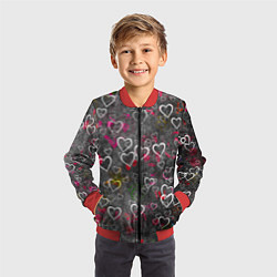 Бомбер детский Серое сердце, цвет: 3D-красный — фото 2
