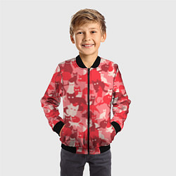 Бомбер детский Розовый кошачий комуфляж, цвет: 3D-черный — фото 2